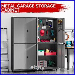 Rolling Tool Chest Cabinet 4 Doors Tool Box Lockable Storage Cabinet for Garage