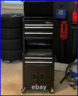Rolling Tool Chest With Cabinet Storage Box Mechanics Workshops Garage New