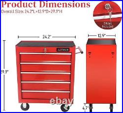 Rolling Tool Chest with 5-Drawer Tool Box with Wheels Multifunctional Tool Cart