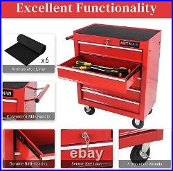 Rolling Tool Chest with 5-Drawer Tool Box with Wheels Multifunctional Tool Cart