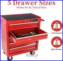 Rolling Tool Chest with 5-Drawer Tool Box with Wheels Multifunctional Tool Cart