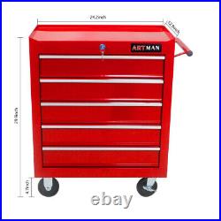 Rolling Tool Chest with 5-Drawer Tool Box with Wheels Multifunctional Tool Cart