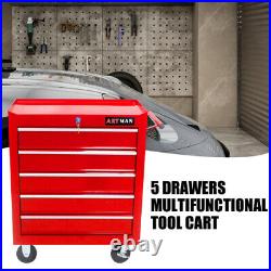 Rolling Tool Chest with 5-Drawer Tool Box with Wheels Multifunctional Tool Cart