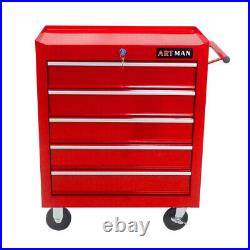 Rolling Tool Chest with 5-Drawer Tool Box with Wheels Multifunctional Tool Cart