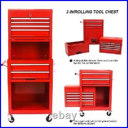 Rolling Tool Chest with Wheel Lockable Tool Storage Side Cabinet Organizer Combo