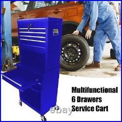 Rolling Tool Chest with Wheels Lockable 6 Drawer Tool Storage Cabinet Organizer