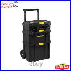 Rolling Tool Storage Box Workshop Tower Auto Lock Stackable Wheels Connect New