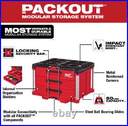 SALE! Milwaukee 48-22-8443 PACKOUT 22 in. Modular 3-Drawer Tool Box NEW