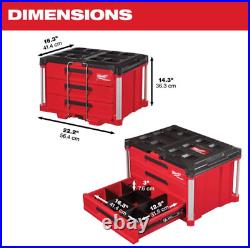 SALE! Milwaukee 48-22-8443 PACKOUT 22 in. Modular 3-Drawer Tool Box NEW