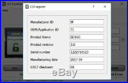 SD card toolbox. Read CID, set / remove password & write protection
