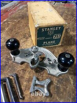 STANLEY NOS No 71-1/2 ROUTER PLANE with3 Cutters MINT WITH ORIGINAL BOX