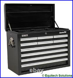 Sealey AP33109B Black Top Chest Tool Box 10 Drawer Ball Bearing Runners Slides