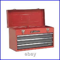 Sealey Tool Box Chest 3 Drawer Portable Ball Bearing Runners Red Grey AP9243BB