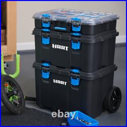 Set 3 Piece Portable Rolling Tool Box on Wheels Cart Part Organizer Storage Bin