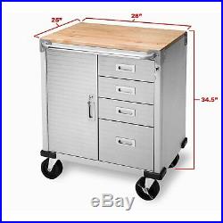 Seville Classics Heavy Duty XL 4-Drawer Rolling Cabinet Locking Steel Tool Box