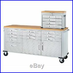 Seville Classics Rolling Workbench Steel 12 Drawer Locking Tool Bench Chest