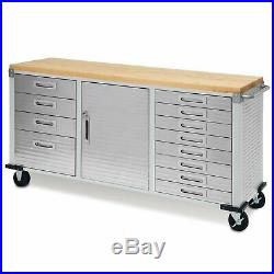 Seville Classics UltraHD 12-Drawer Rolling Workbench Locking Steel Tool Box