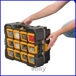 Small Parts Organizer Storage 12-Compartment Flip Bin Nail Screws Bolts Nuts NEW