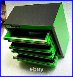 Snap-On New GREEN Mini Bottom Tool Box 5 Drawers Base Cabinet Chrome Trim Micro