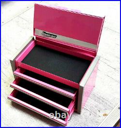 Snap-On New PINK Mini Upper Top Tool Box Drawers Base Cabinet Chrome Miniature