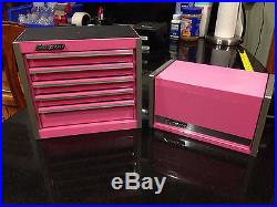 Snap On Tools Micro ToolBox Pink RARE TOP & BOTTOM SET. MINI-REPLICA JEWELRY