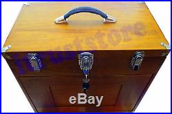 Solid Wooden Wood Sewing Jewelry Box Machinist Tool Chest Cabinet Case Toolbox