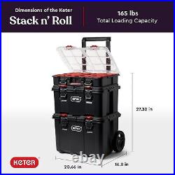 Stack-n-Roll Mobile Tool Storage Box, 2 Drawer Resin Modular Tool Bbox System