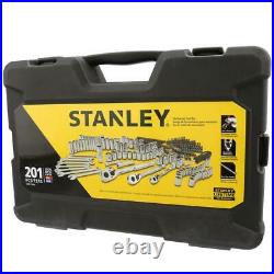 Stanley Mechanics Tool Box Set Kit 201 Piece Wrench Drive Sockets Car Auto Home