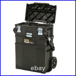 Stanley Portable Tool Box 24.8 in. Lockable Rolling Foam Black