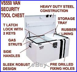 Steel Tool Storage Box Van Site Security Vehicle Secure Vault Safe Box 2 Keys