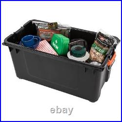 Storage Box Store-It-All Utility Tote 82 Qt. Plastic In Orange/Black (3-Pack)