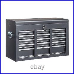 Sturdy Black Steel Tool Box Durable Storage Organizer Heavy Duty Mechanics