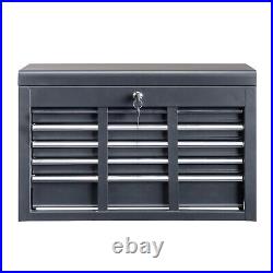 Sturdy Black Steel Tool Box Durable Storage Organizer Heavy Duty Mechanics