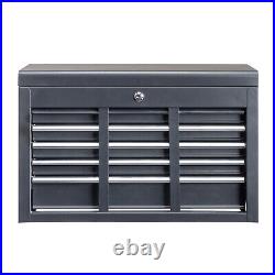 Sturdy Black Steel Tool Box Durable Storage Organizer Heavy Duty Mechanics