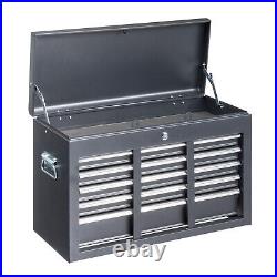 Sturdy Black Steel Tool Box Durable Storage Organizer Heavy Duty Mechanics