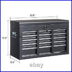 Sturdy Black Steel Tool Box Durable Storage Organizer Heavy Duty Mechanics