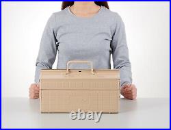 TOYO STEEL 2-Tier Tool Box ST-350 Beige Openable door Storage Case Made In Japan