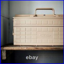 TOYO STEEL 2-Tier Tool Box ST-350 Beige Openable door Storage Case Made In Japan