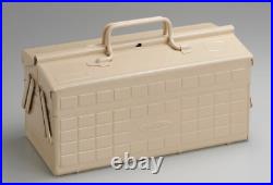 TOYO Steel Two-Stage Tool Box ST-350BG Beige Carpentry Made in Japan 34x16x17cm