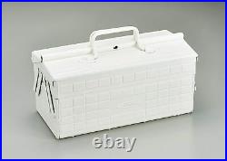 TOYO Steel Two-Stage Tool Box ST-350W White Carpentry Japan 340x160x170 (mm)