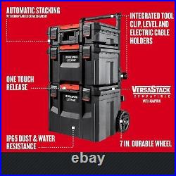 TRADESTACK System 22-in Black Plastic Wheels Lockable Tool Box70