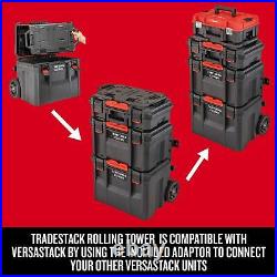 TRADESTACK System 22-in Black Plastic Wheels Lockable Tool Box70
