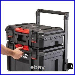 TRADESTACK System 22-in Black Plastic Wheels Lockable Tool Box70