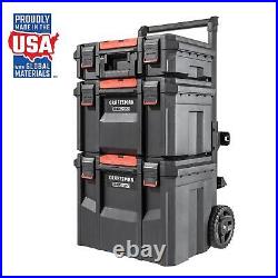 TRADESTACK System 22-in Black Plastic Wheels Lockable Tool Box70