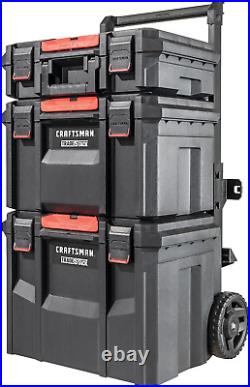 TRADESTACK Tool Box with Wheels Waterproof Stackable System Portable Rolling