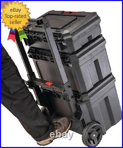 TRADESTACK Tool Box with Wheels Waterproof Stackable System Portable Rolling