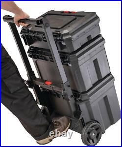 TRADESTACK Tool Box with Wheels Waterproof Stackable System Portable Rolling