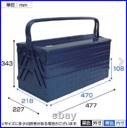 TRUSCO 3-Drawer Tool Box Blue GT-470-B Alloy Steel Tool Equipment Storage Box