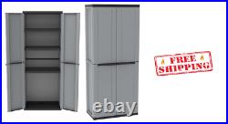 Tall Plastic Cupboard Storage Outdoor Garden Shelves Utility Cabinet Box Uk