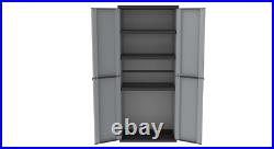 Tall Plastic Cupboard Storage Outdoor Garden Shelves Utility Cabinet Box Uk